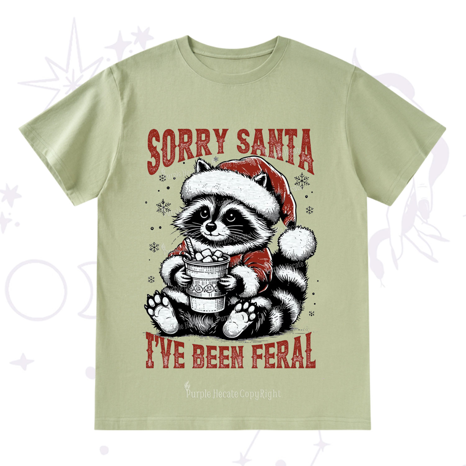 Purplehecate Sorry Santa I've Been Feral Christmas T-Shirt
