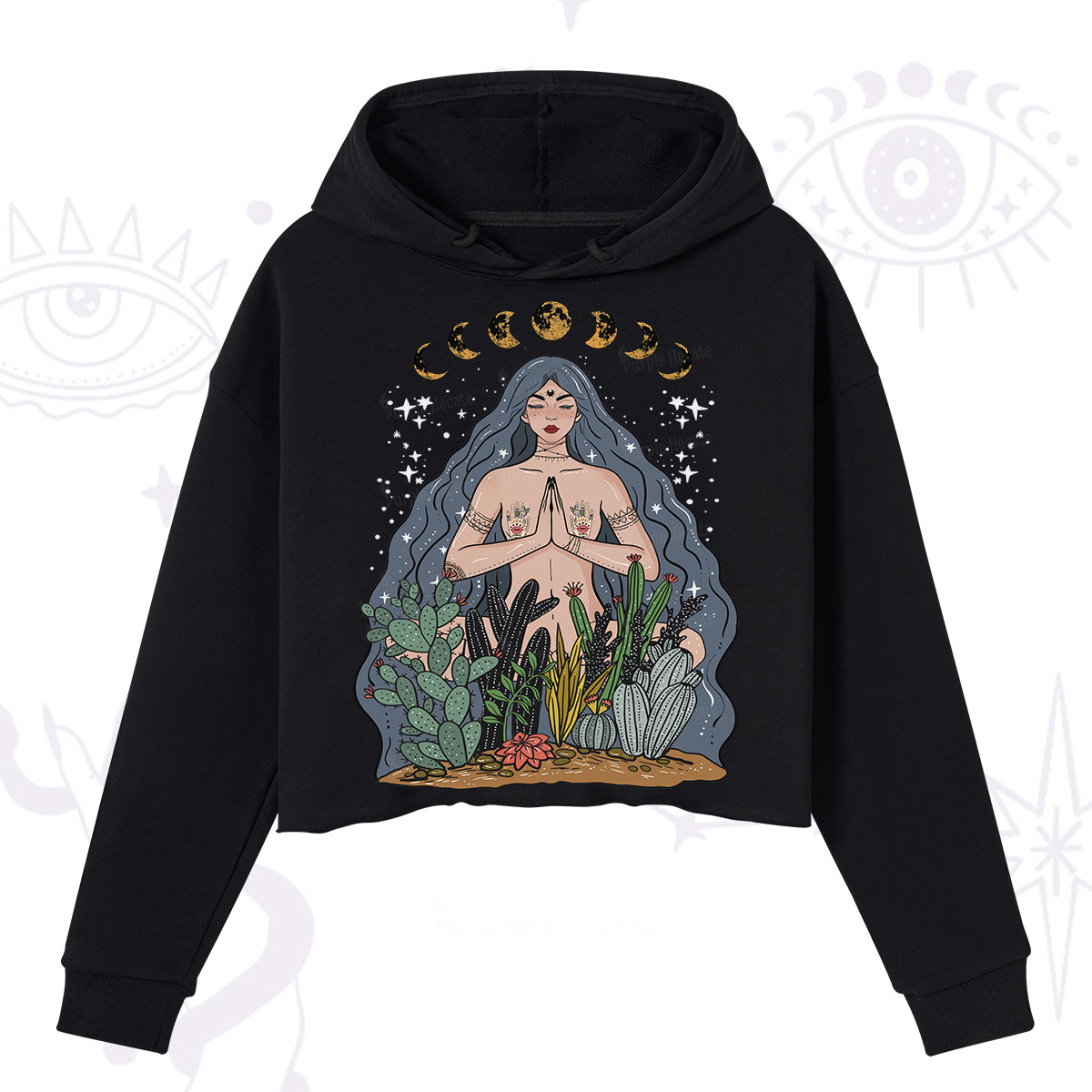 Purplehecate Goddess of Growth Crop Hoodie