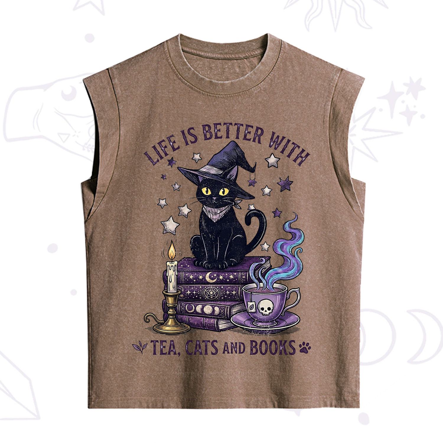 Purplehecate Life Is Better With Cats And Books Vintage Washed Tank