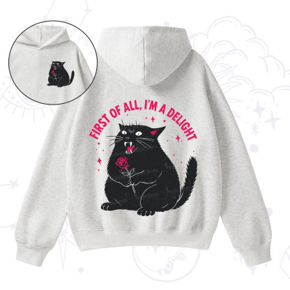 Purplehecate First Of All I'm A Delight Cat Fleece Hoodie Suit