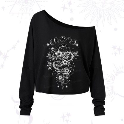 Purplehecate Serpent Spell One Shoulder Long Sleeve Shirt