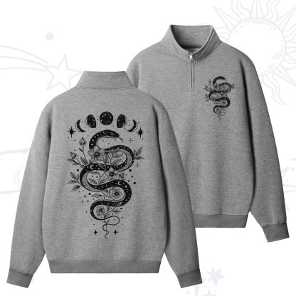 Purplehecate Serpent Spell Zip Fleece Sweatshirt