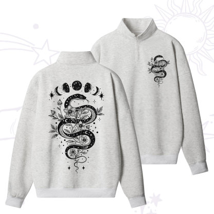 Purplehecate Serpent Spell Zip Fleece Sweatshirt