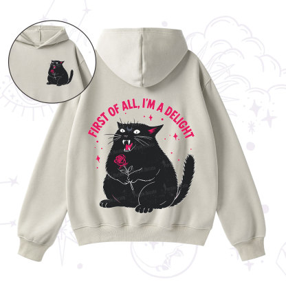 Purplehecate First Of All I'm A Delight Cat Fleece Hoodie Suit