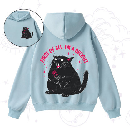Purplehecate First Of All I'm A Delight Cat Fleece Hoodie Suit