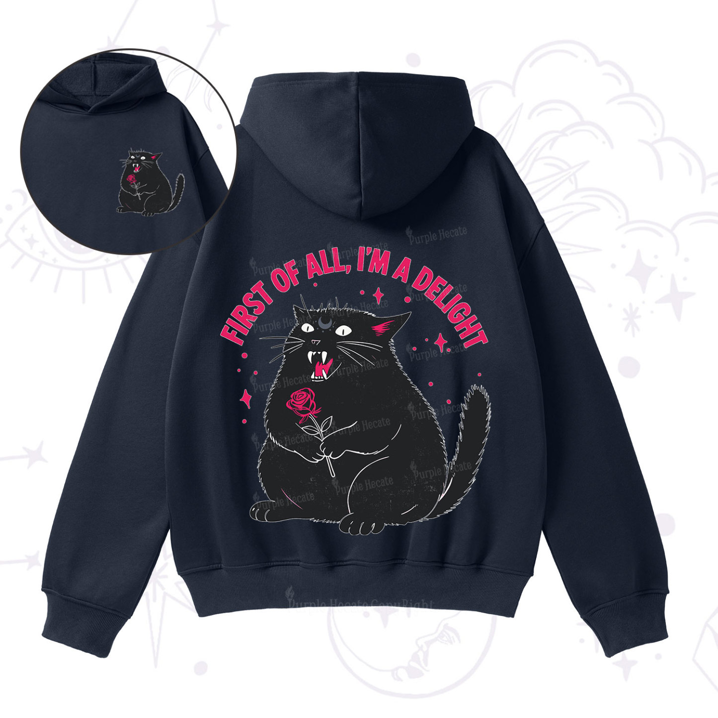 Purplehecate First Of All I'm A Delight Cat Fleece Hoodie Suit