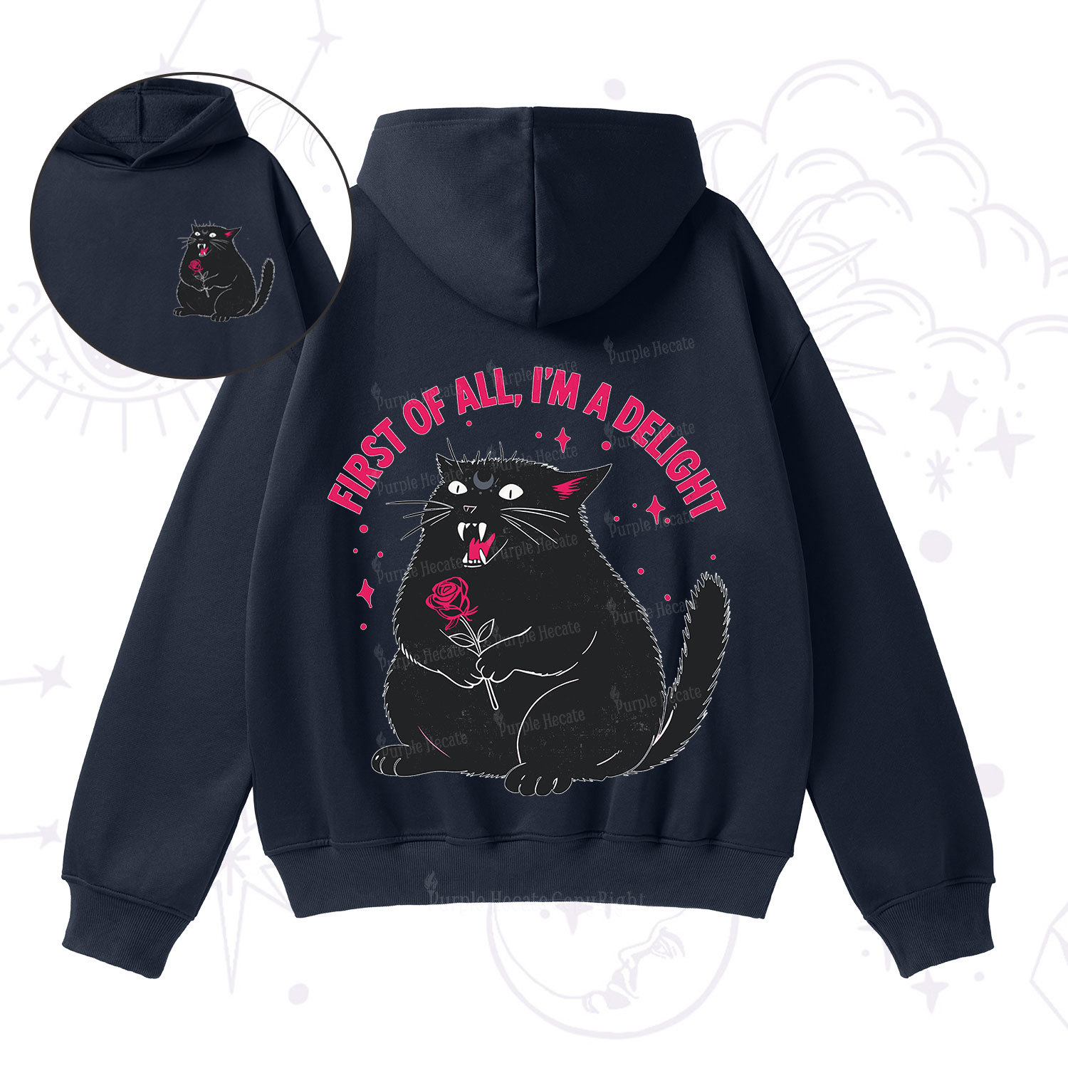 Purplehecate First Of All I'm A Delight Cat Fleece Hoodie Suit