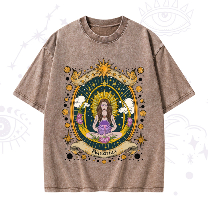 Purplehecate Aquarius Radiance Zodiac Washed T-Shirt