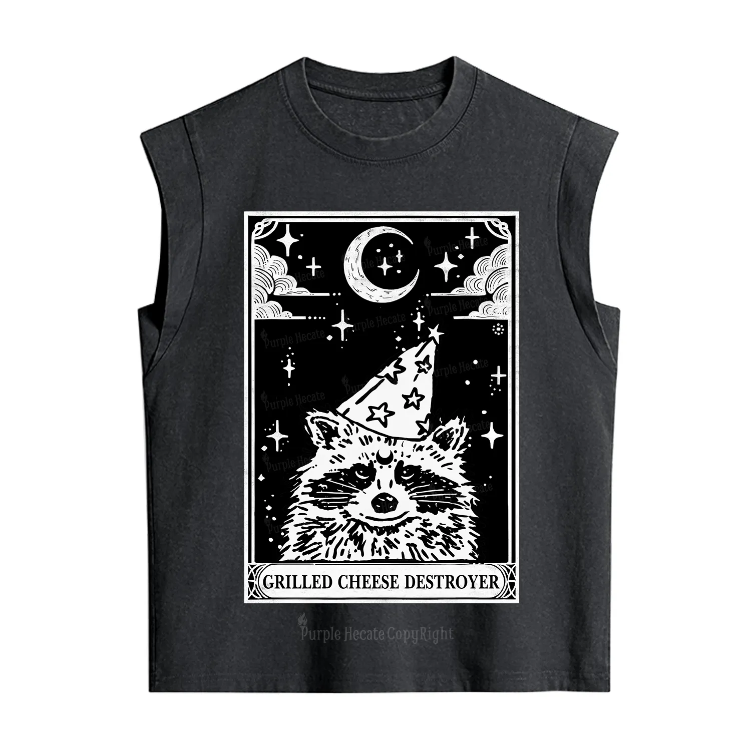 Purplehecate The Grilled Cheese Destroyer Tarot Raccoon Vintage Washed Tank