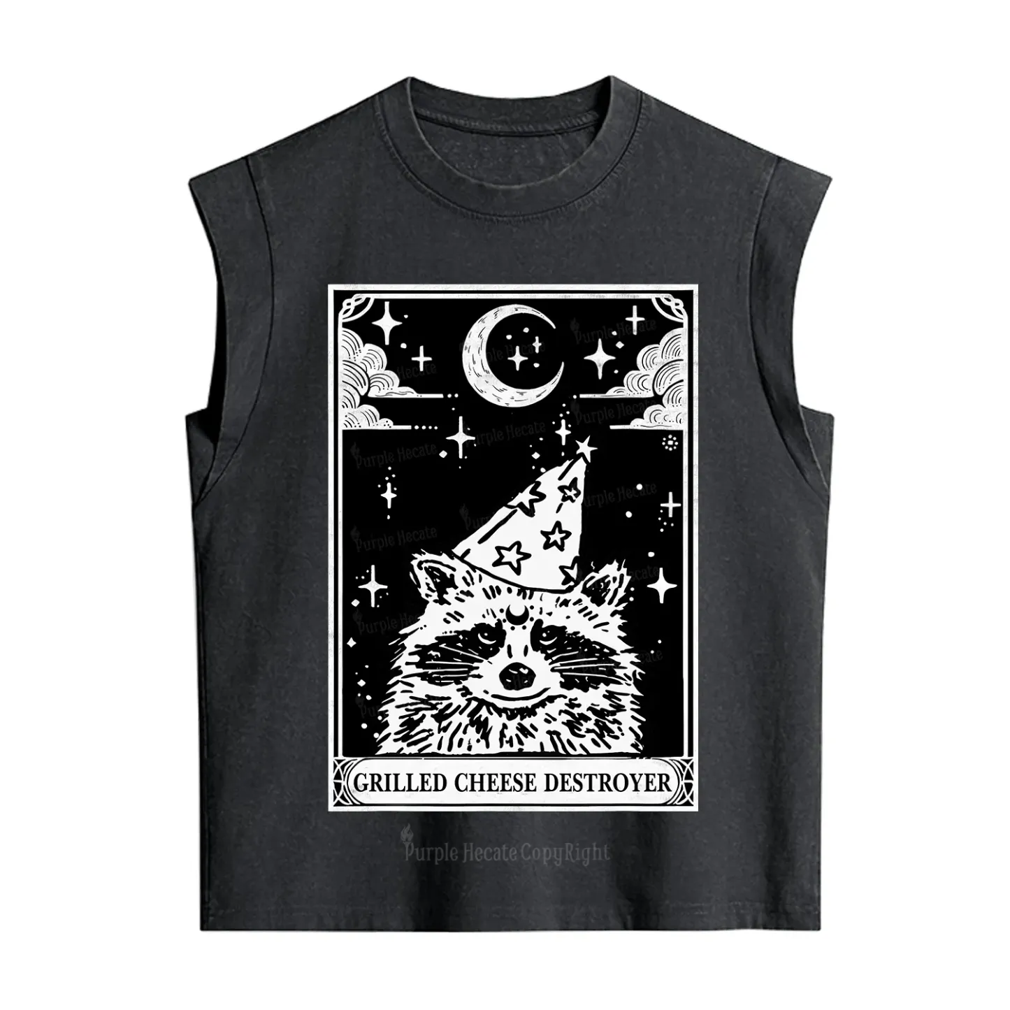 Purplehecate The Grilled Cheese Destroyer Tarot Raccoon Vintage Washed Tank