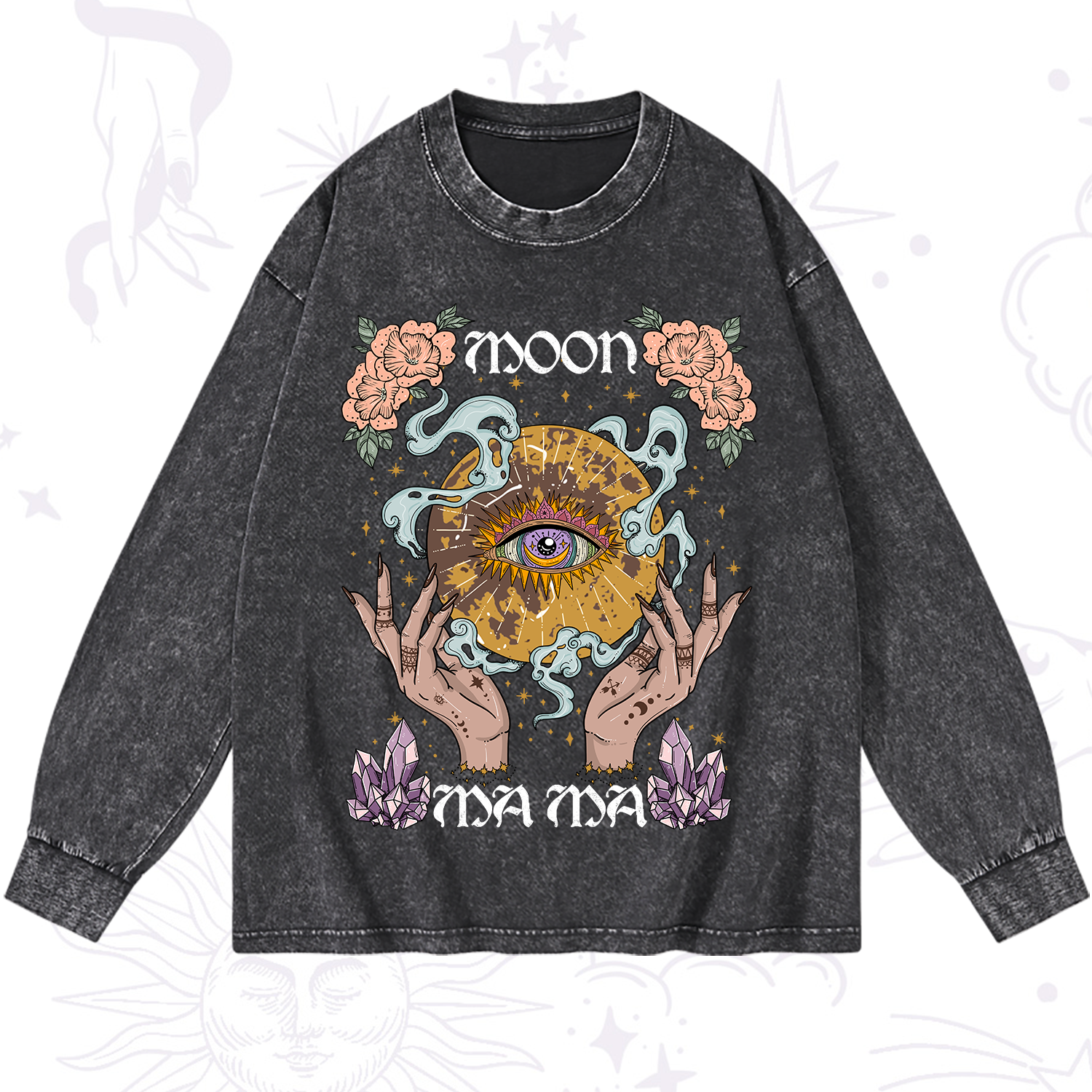 Purplehecate Moon Mama Washed Long Sleeve Shirt