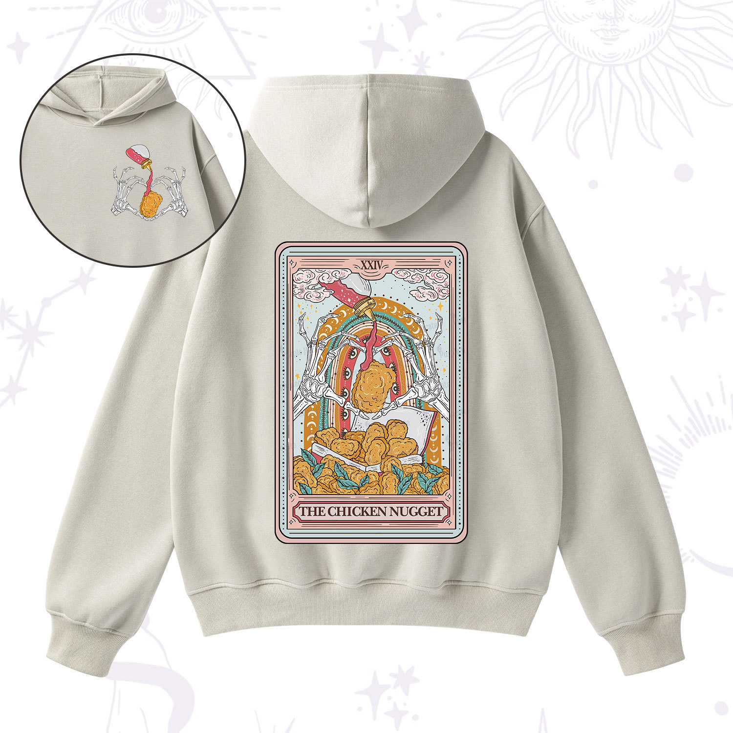 Purplehecate The Chicken Nugget Food Tarot Fleece Hoodie Suit