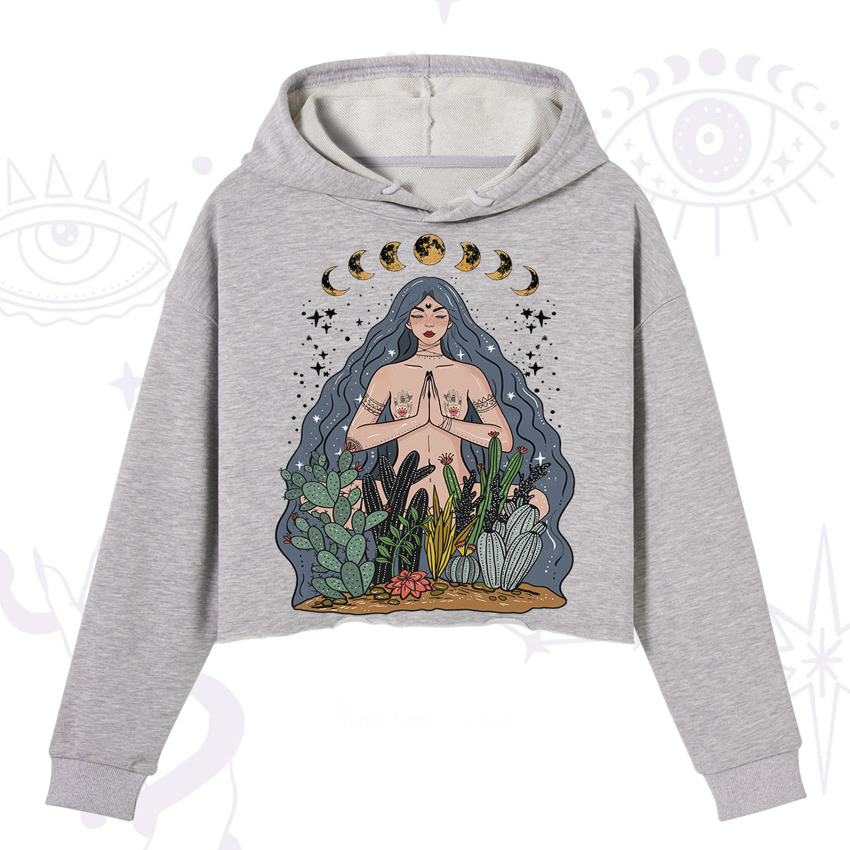 Purplehecate Goddess of Growth Crop Hoodie