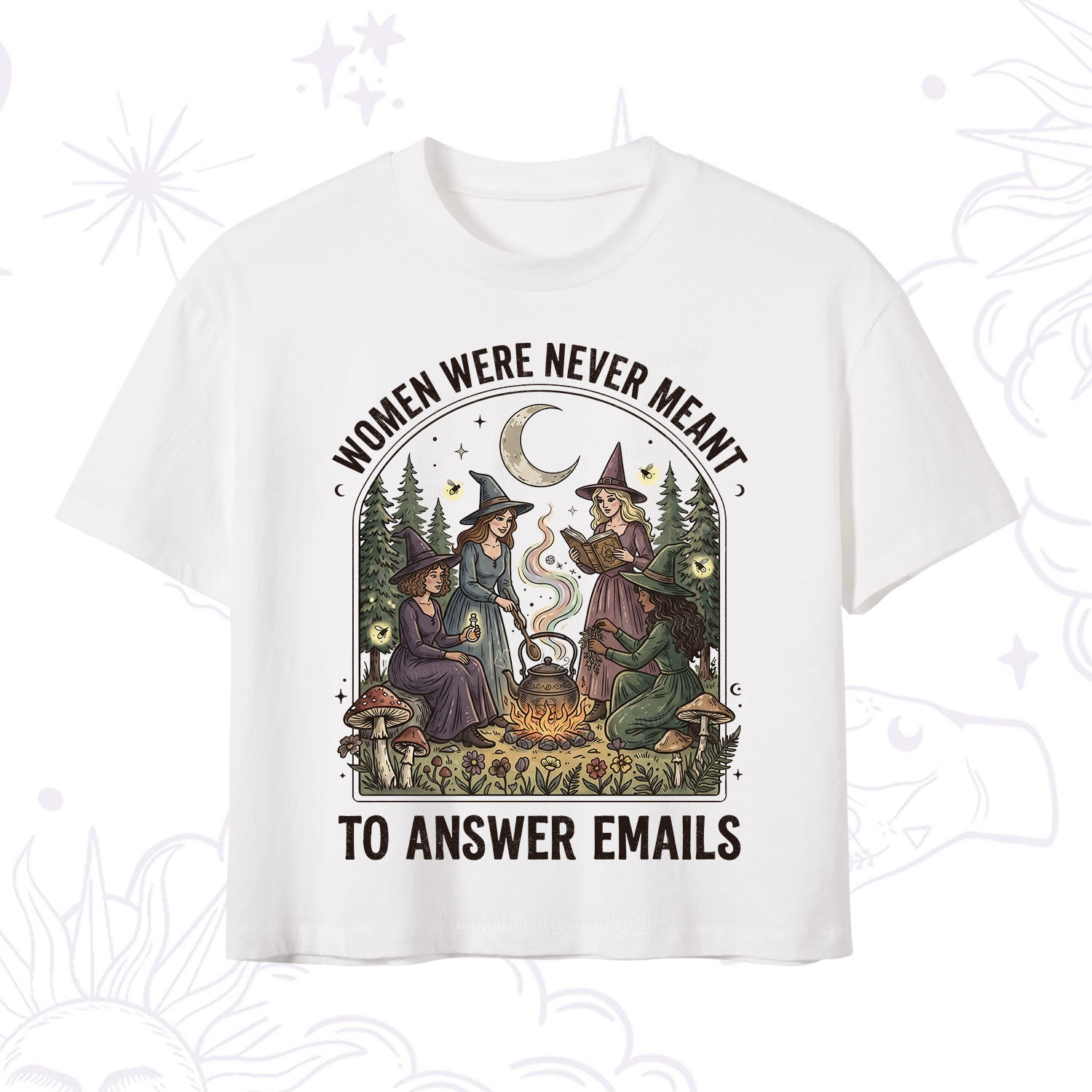Purplehecate Women Were Never Meant to Answer Emails Witch Crop T-Shirt