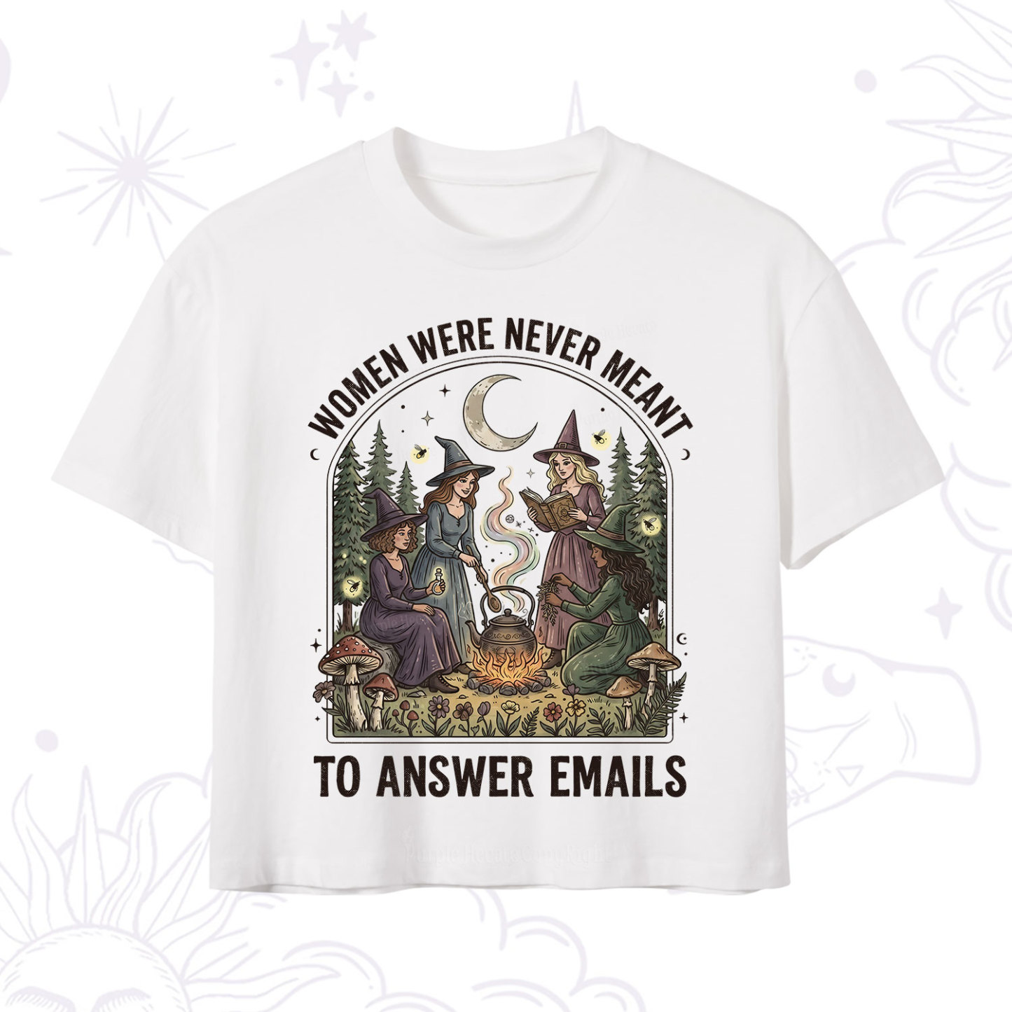 Purplehecate Women Were Never Meant to Answer Emails Witch Crop T-Shirt