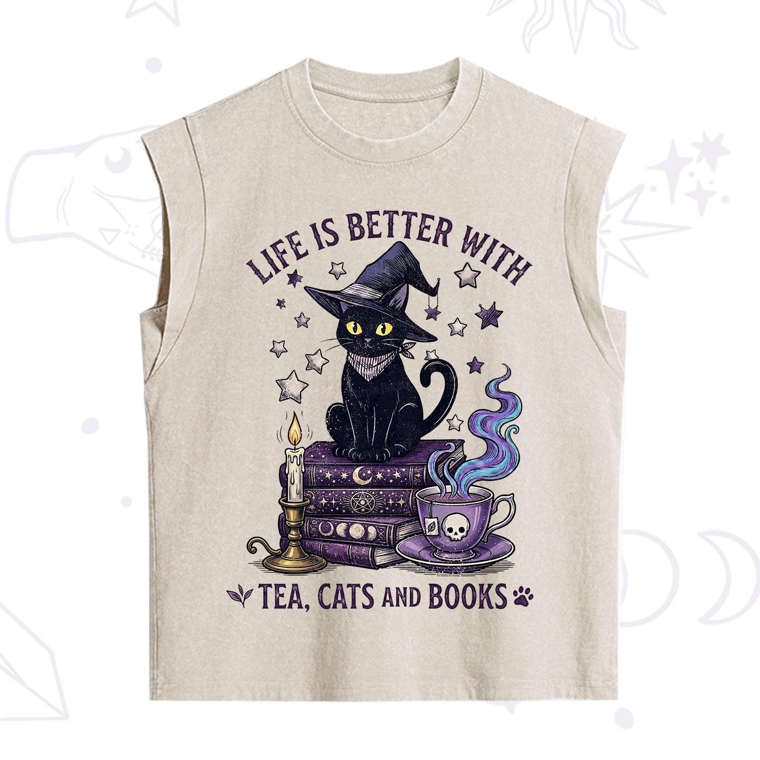 Purplehecate Life Is Better With Cats And Books Vintage Washed Tank