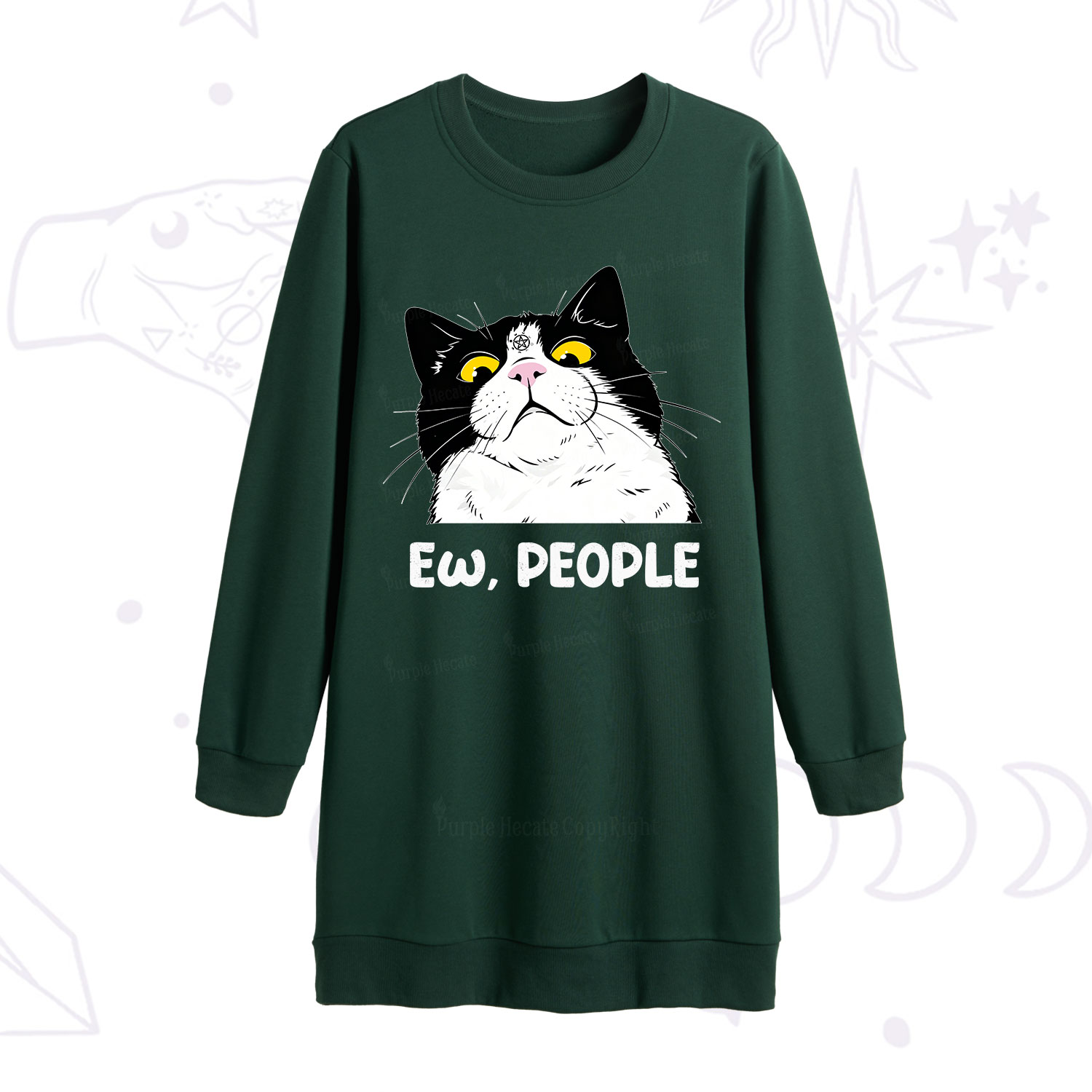 Purplehecate Ew People Cat Sweatshirt Dress