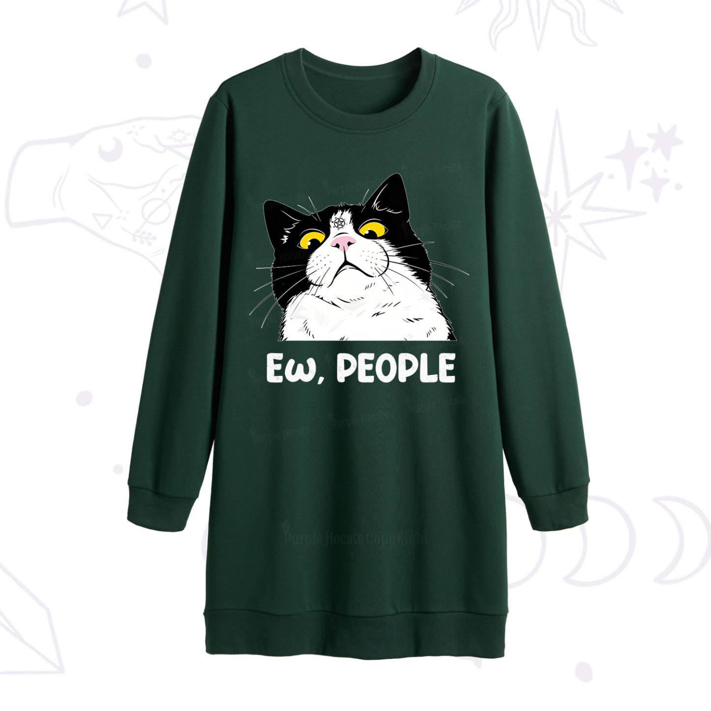 Purplehecate Ew People Cat Sweatshirt Dress