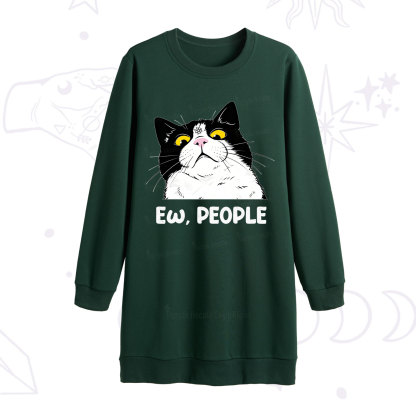 Purplehecate Ew People Cat Sweatshirt Dress