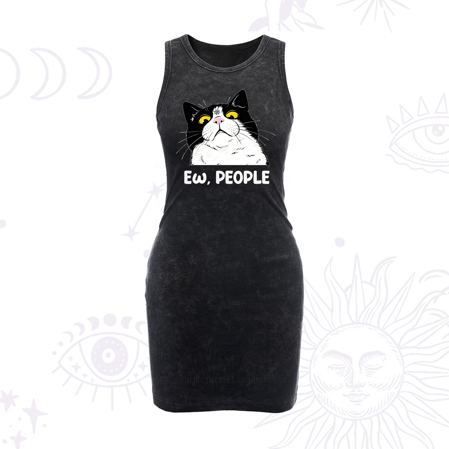 Purplehecate Ew People Cat Vintage Bodycon Tank Dress