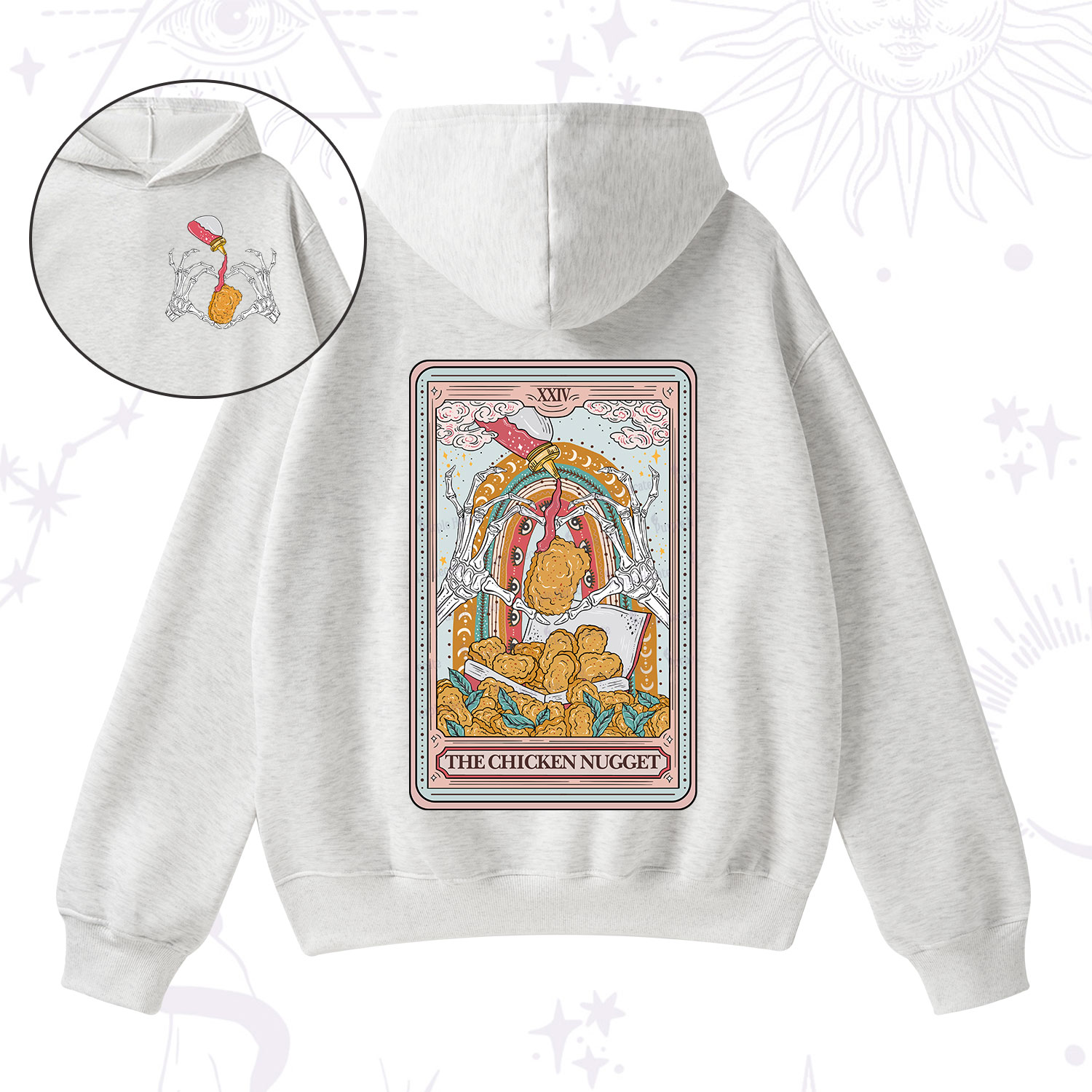 Purplehecate The Chicken Nugget Food Tarot Fleece Hoodie Suit
