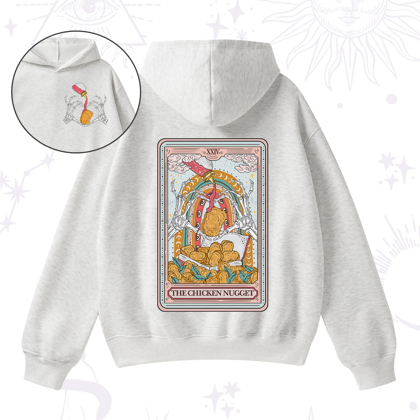 Purplehecate The Chicken Nugget Food Tarot Fleece Hoodie Suit