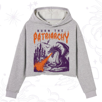 Purplehecate Burn the Patriarchy Dragon Crop Hoodie