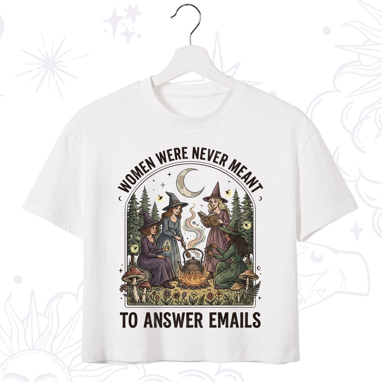 Purplehecate Women Were Never Meant to Answer Emails Witch Crop T-Shirt