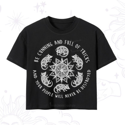Purplehecate Cunning Possum Protection Spell Crop T-Shirt