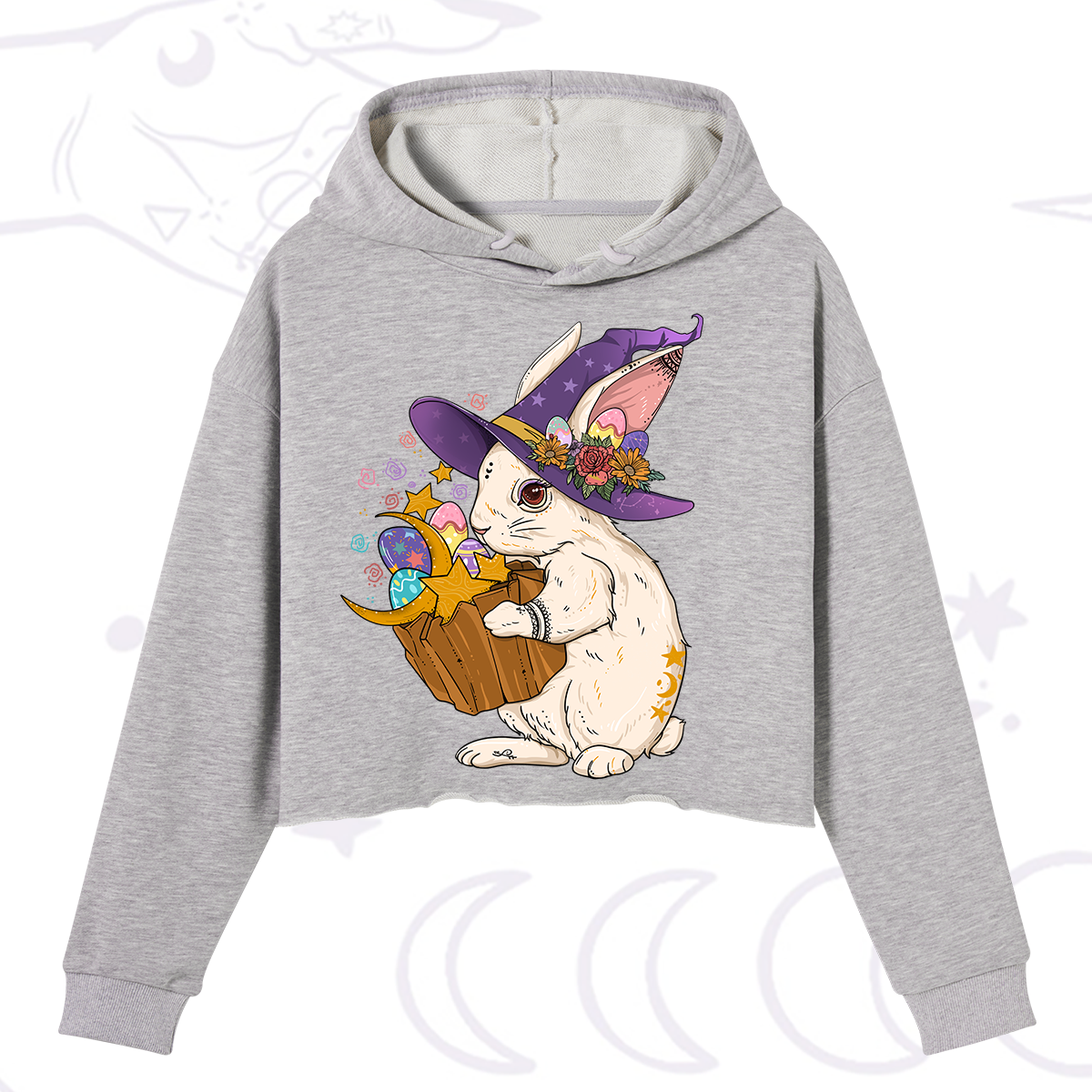 Purplehecate Enchanted Bunny Easter Crop Hoodie