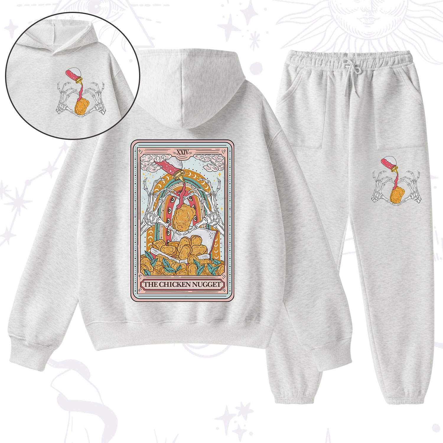Purplehecate The Chicken Nugget Food Tarot Fleece Hoodie Suit