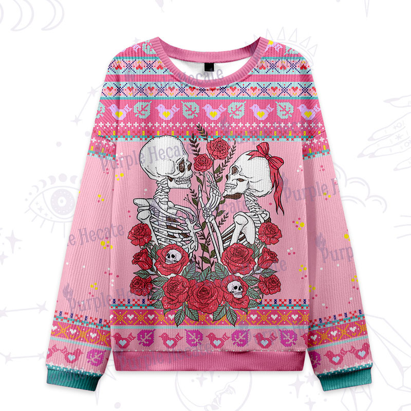 Purplehecate The Lovers Skeleton Tarot Ugly Valentine Sweatshirt