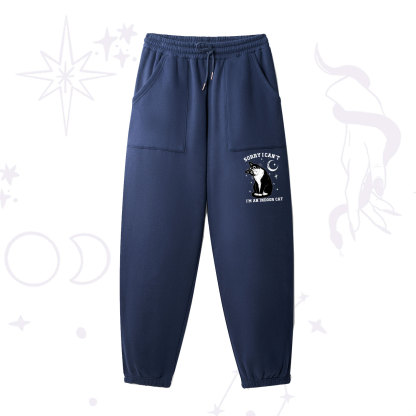 Purplehecate Sorry I Can't Go I'm an Indoor Cat Fleece Sweatpants