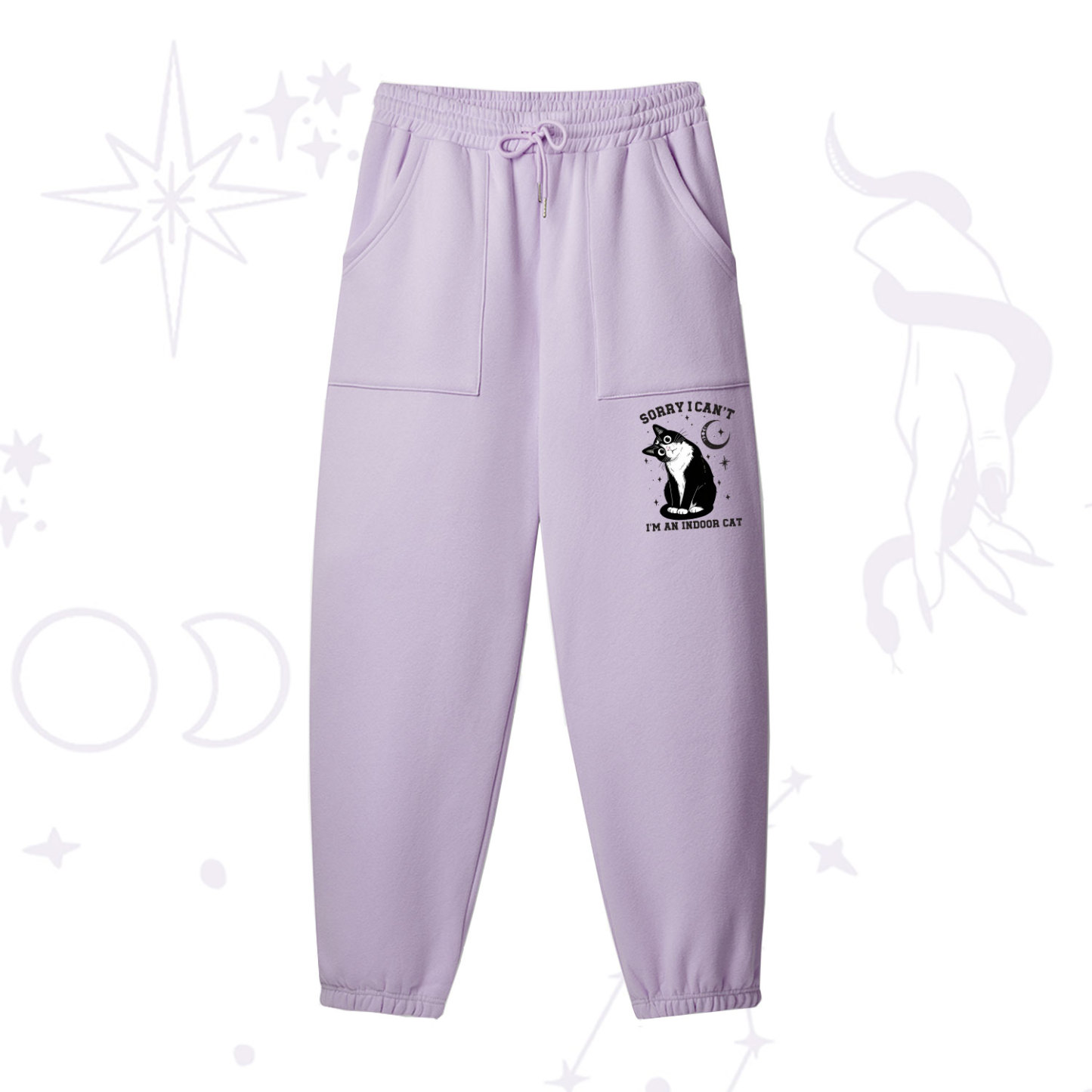 Purplehecate Sorry I Can't Go I'm an Indoor Cat Fleece Sweatpants