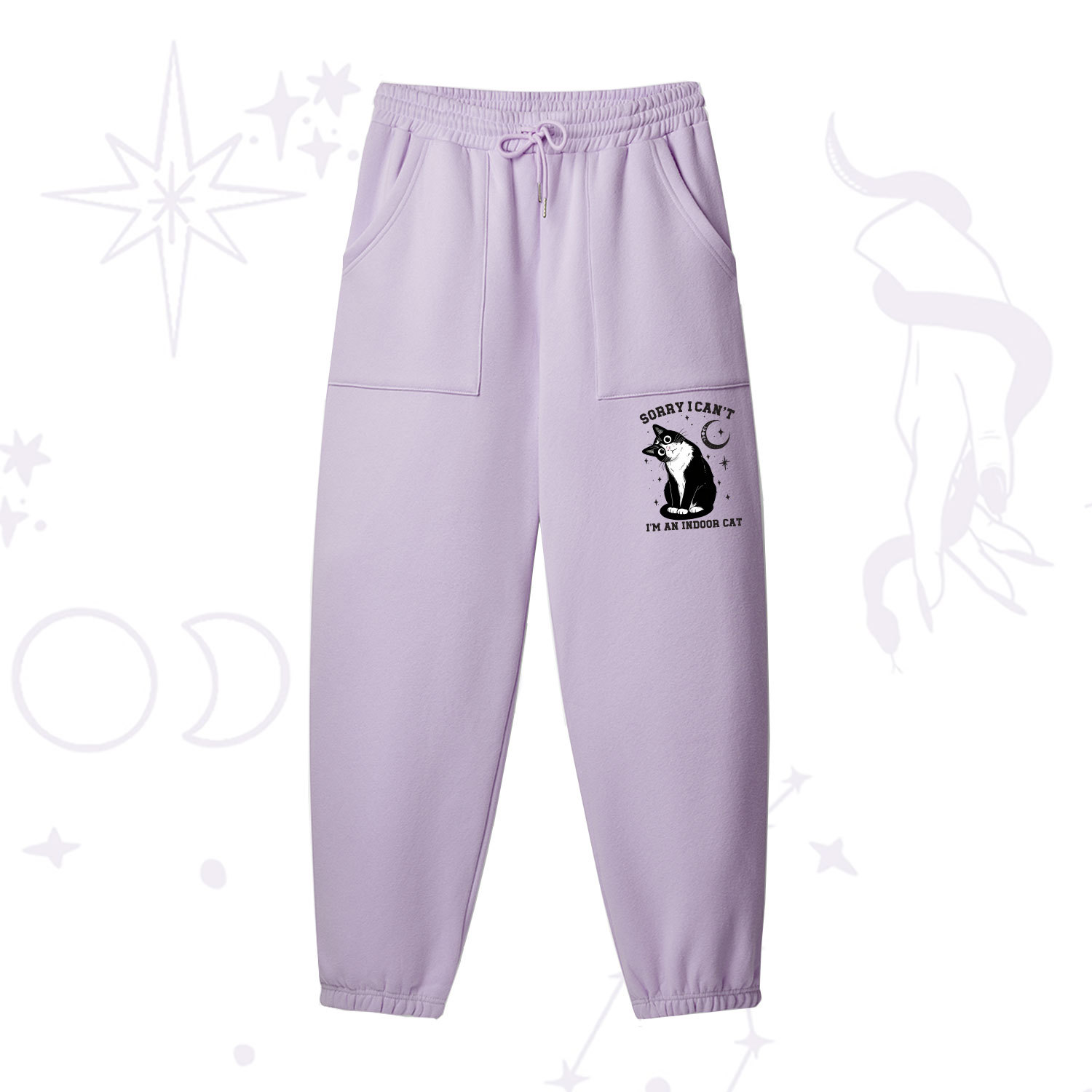 Purplehecate Sorry I Can't Go I'm an Indoor Cat Fleece Sweatpants