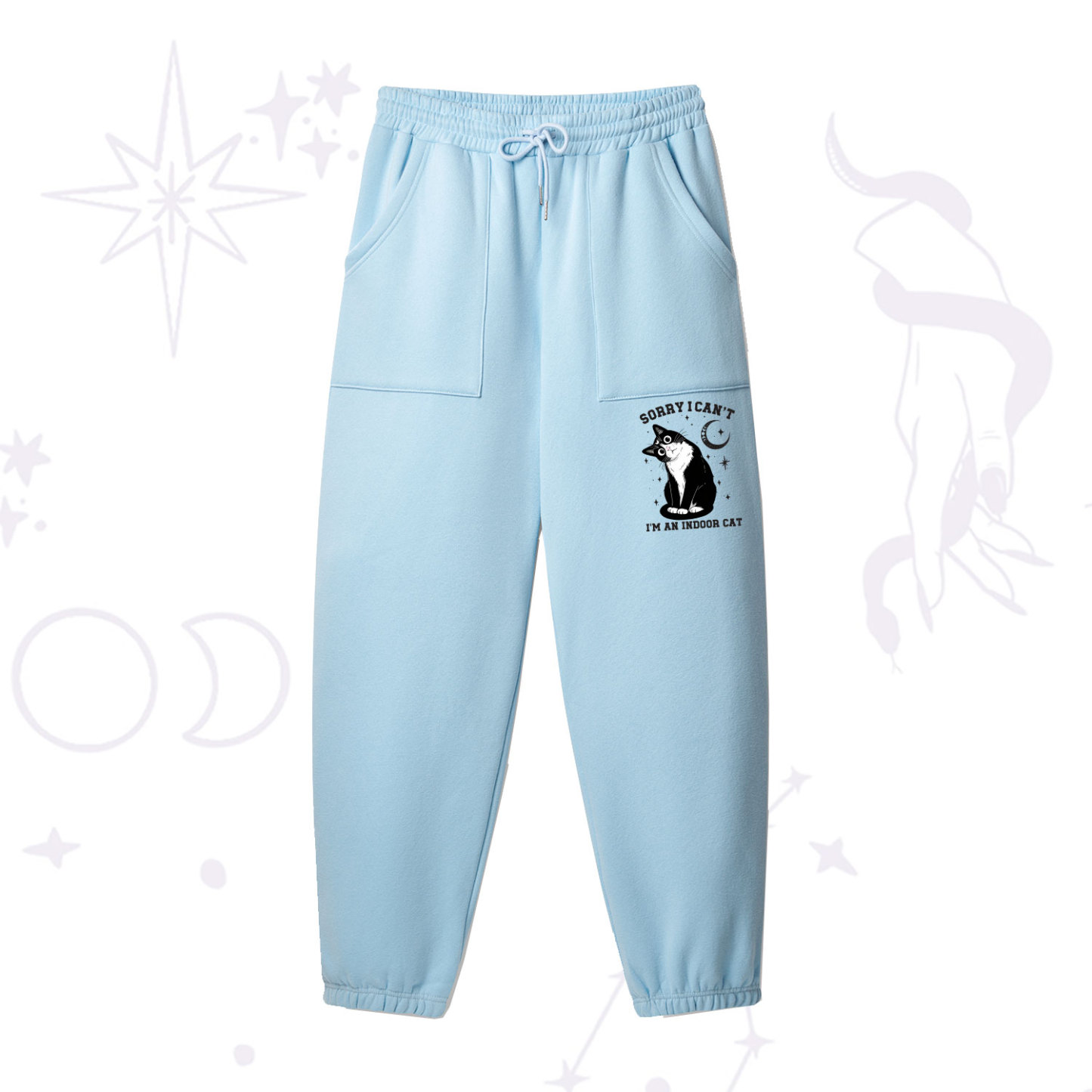Purplehecate Sorry I Can't Go I'm an Indoor Cat Fleece Sweatpants