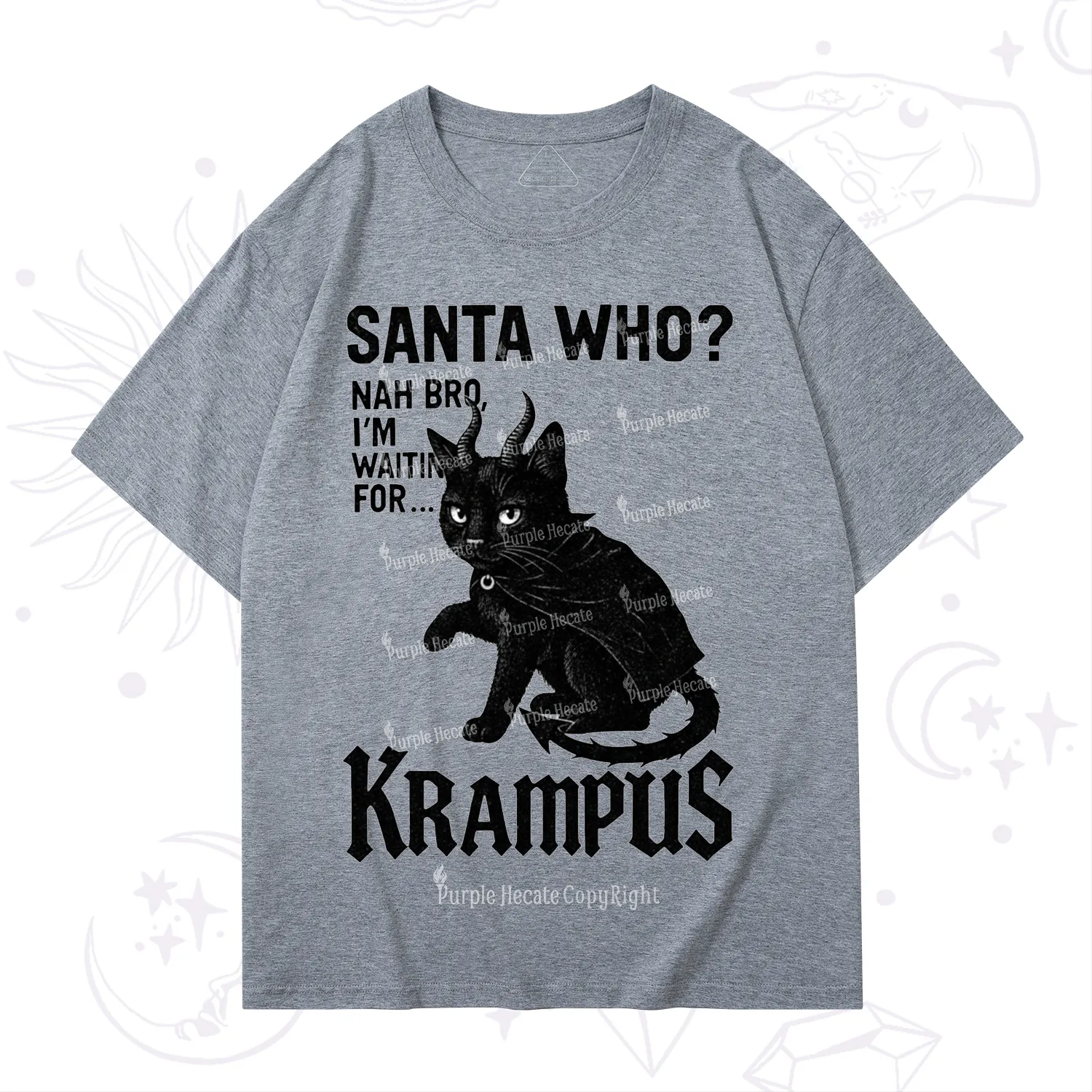 Purplehecate Santa Who? Nah Bro I'm Waiting for Krampus Christmas T-Shirt