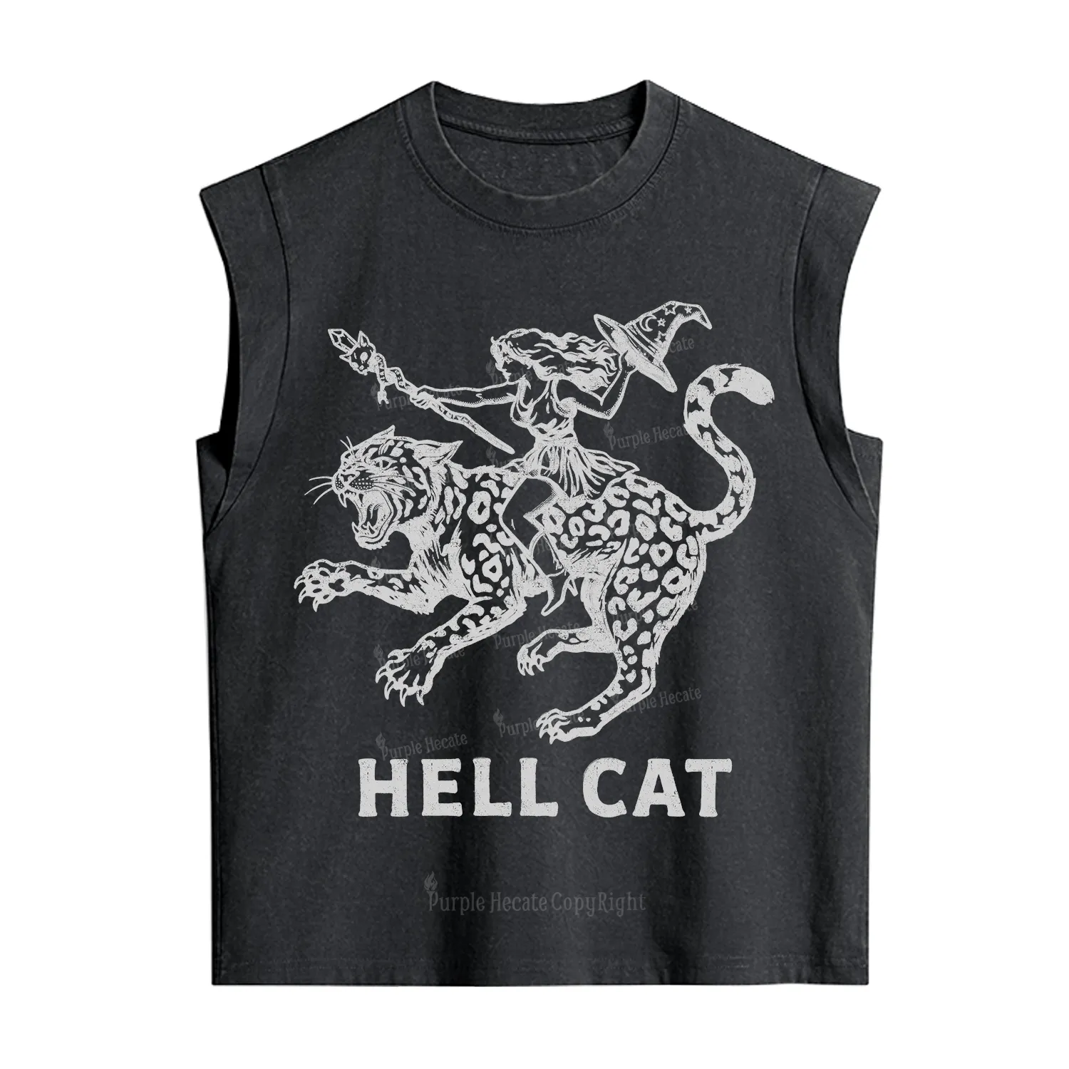 Purplehecate Hex Girl Hell Cat Vintage Washed Tank