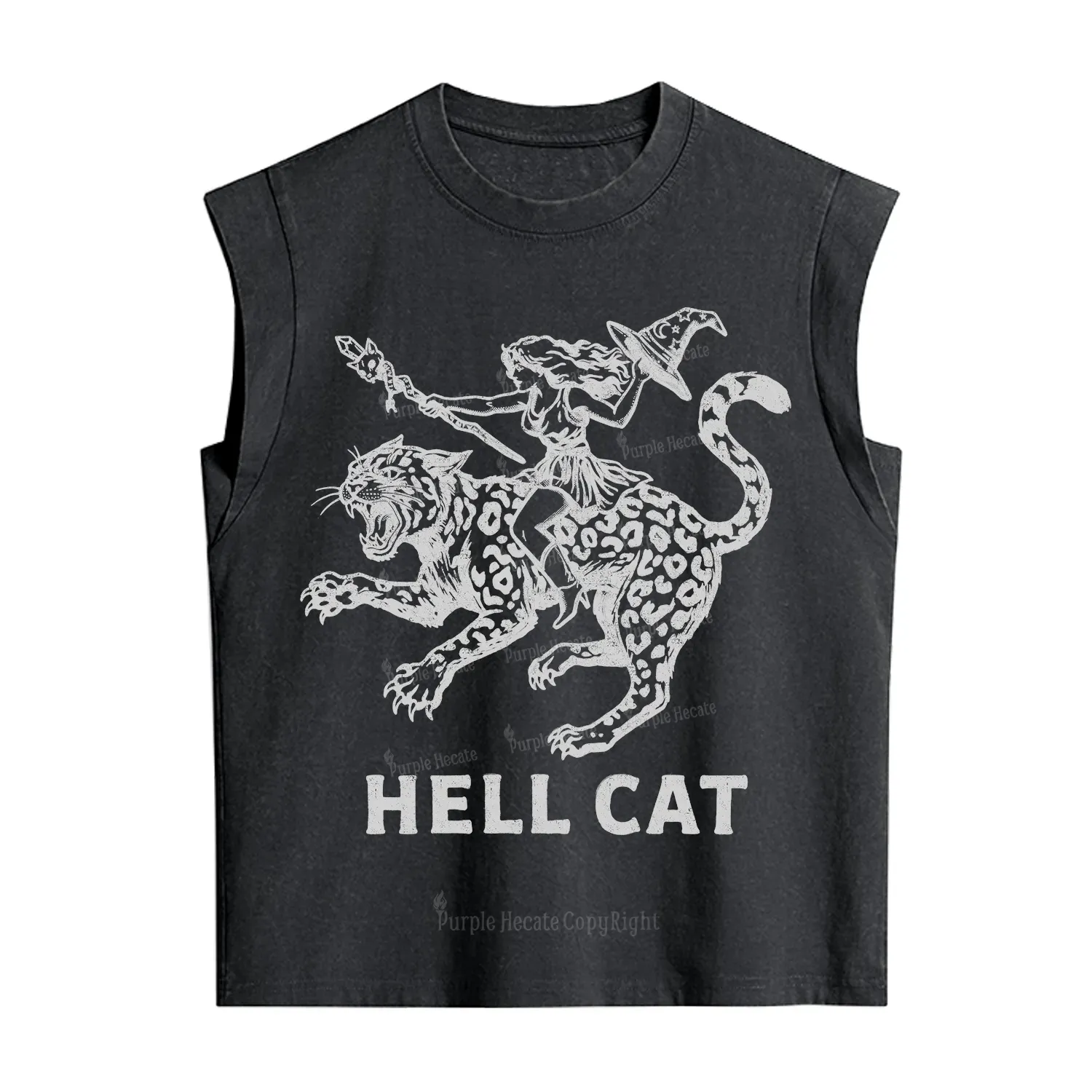 Purplehecate Hex Girl Hell Cat Vintage Washed Tank