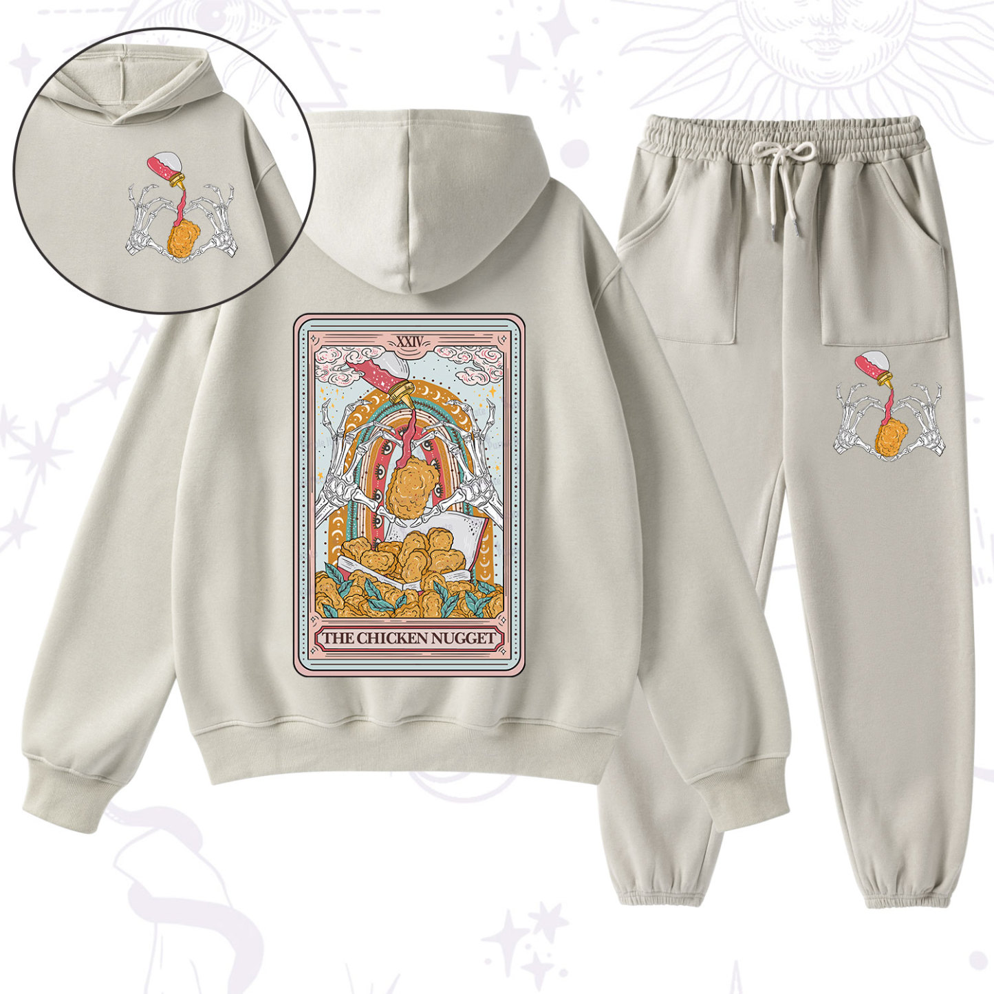 Purplehecate The Chicken Nugget Food Tarot Fleece Hoodie Suit