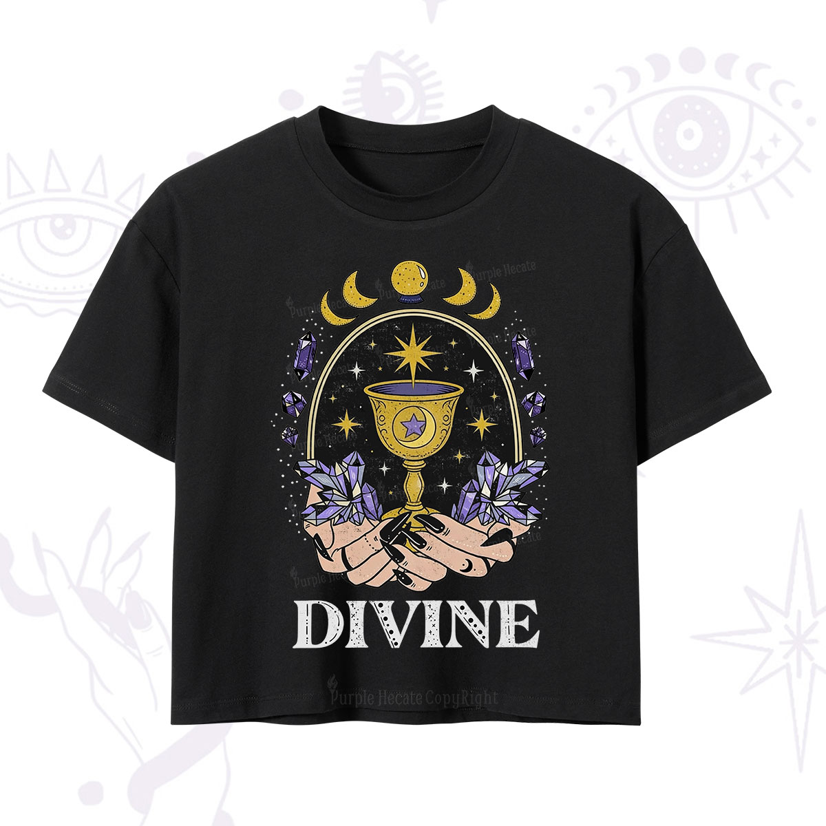 Purplehecate Divine Energy Crop T-Shirt