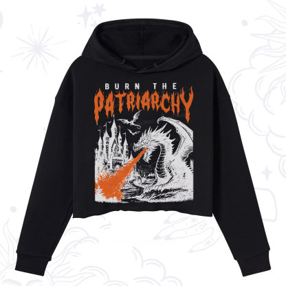 Purplehecate Burn the Patriarchy Dragon Crop Hoodie