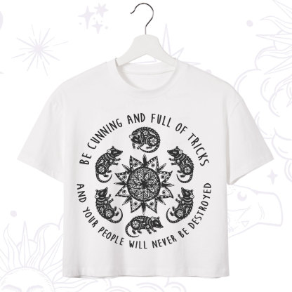 Purplehecate Cunning Possum Protection Spell Crop T-Shirt