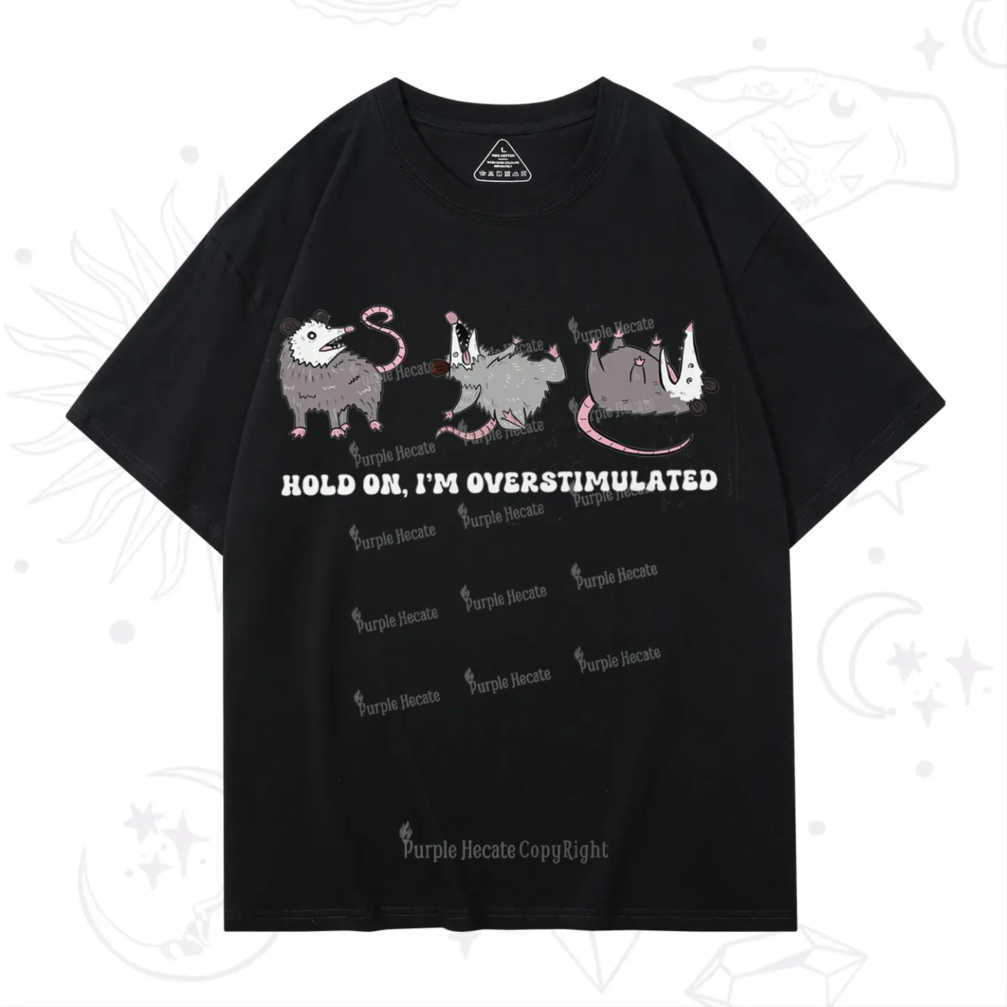 Purplehecate Hold On I'm Overstimulated T-Shirt