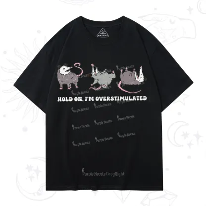 Purplehecate Hold On I'm Overstimulated T-Shirt