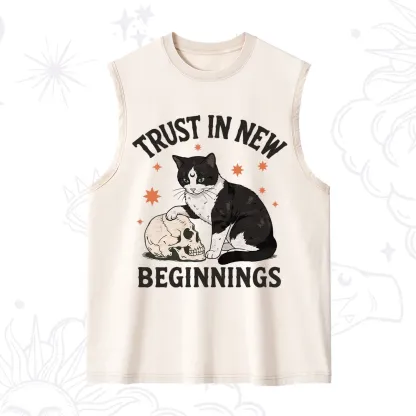 Purplehecate Trust In New Beginnings Cat Washed Tank