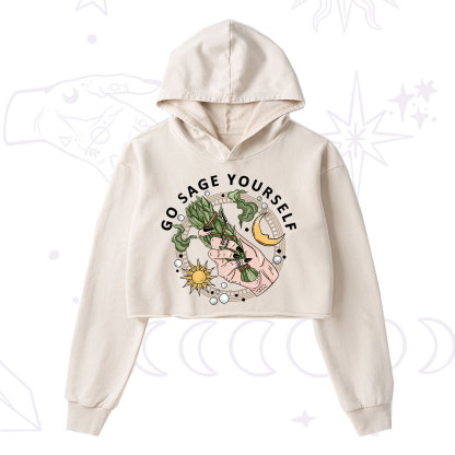 Purplehecate Go Sage Yourself Washed Cropped Hoodie