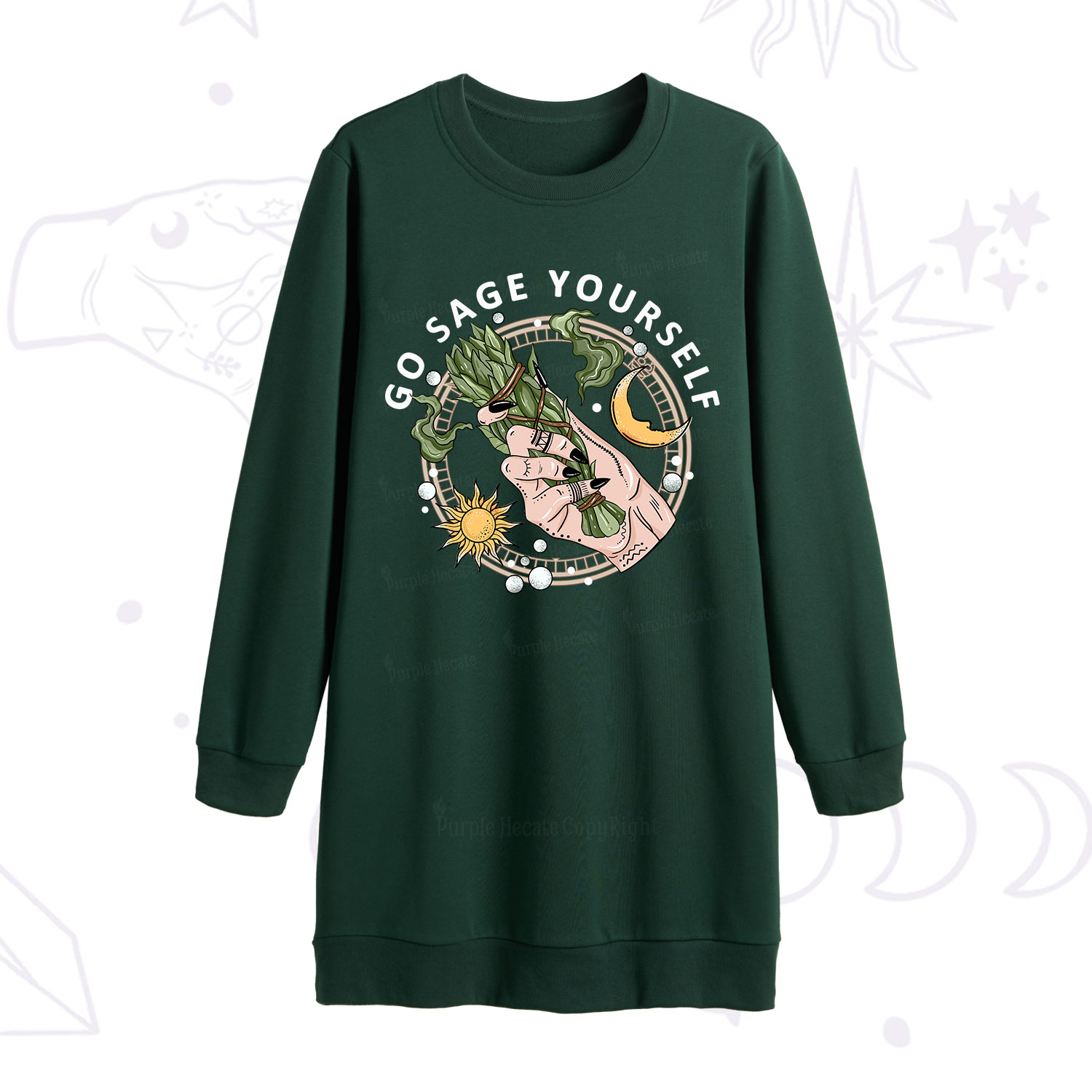 Purplehecate Go Sage Yourself Sweatshirt Dress