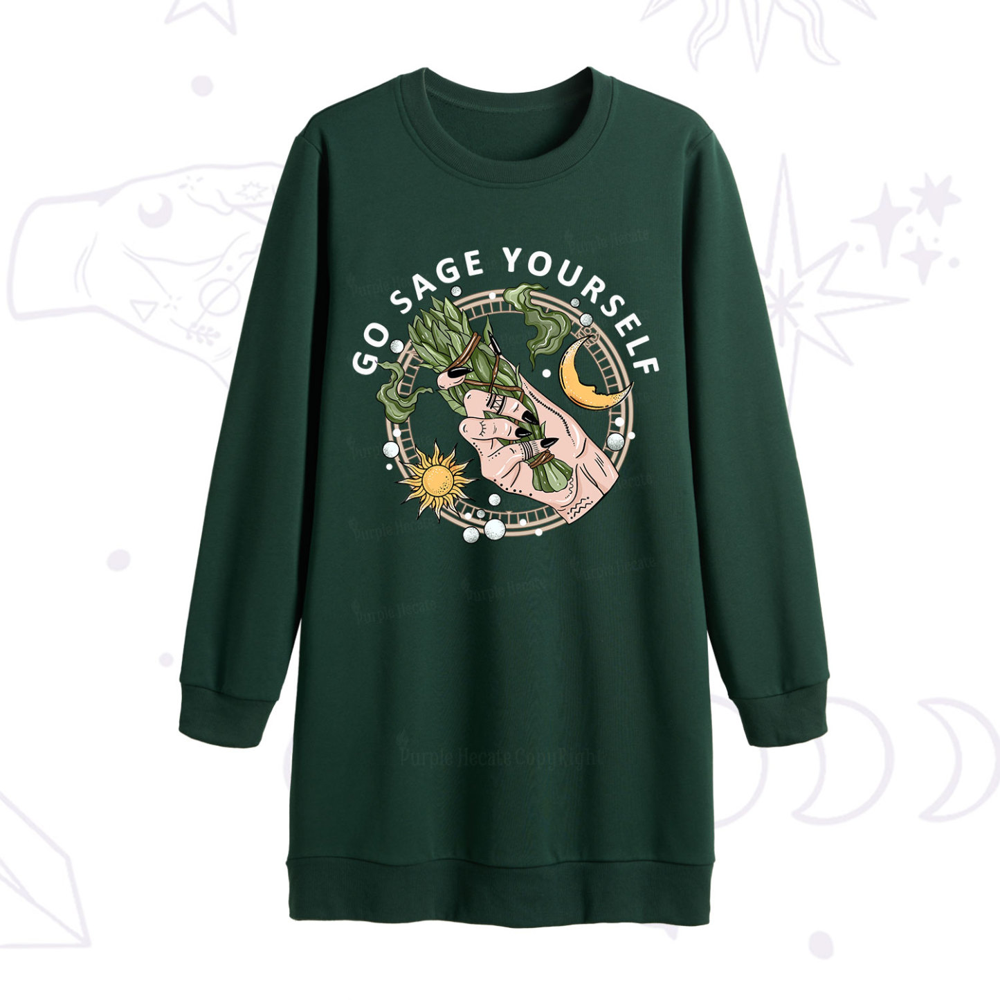 Purplehecate Go Sage Yourself Sweatshirt Dress