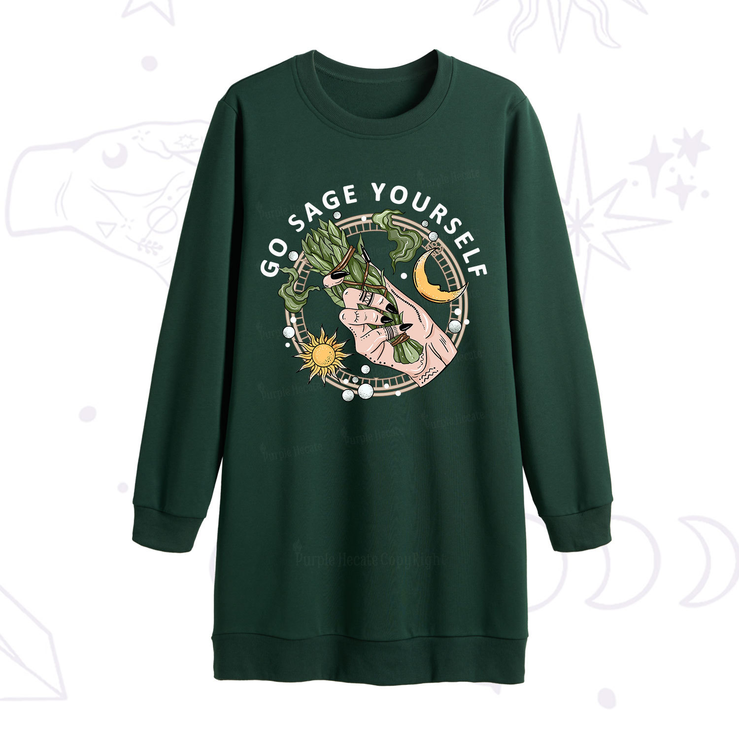 Purplehecate Go Sage Yourself Sweatshirt Dress